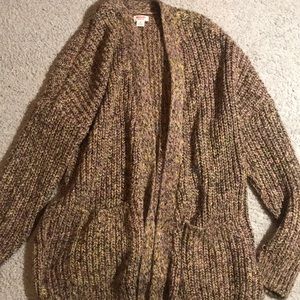 multi colored brown cardigan